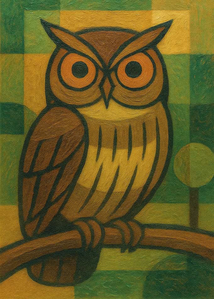 Stylized Owl Painting