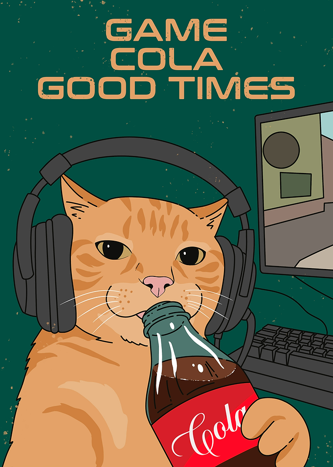Gamer Cat with Cola