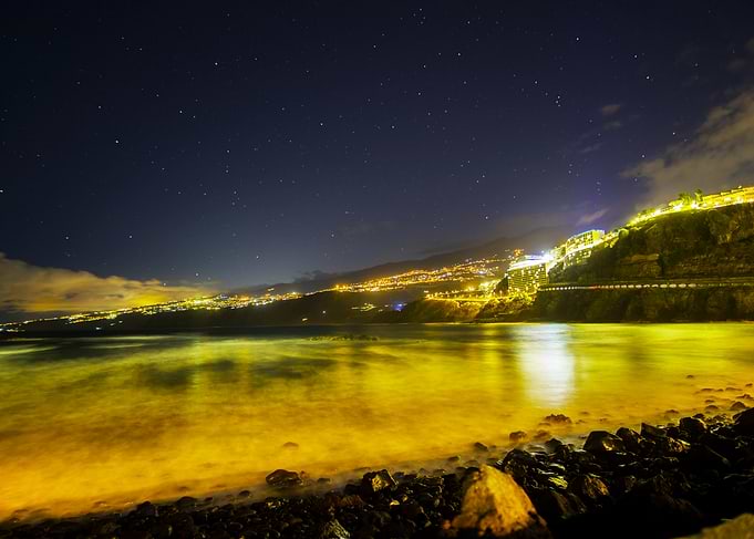 Puerto de La Cruz Coastline at Night