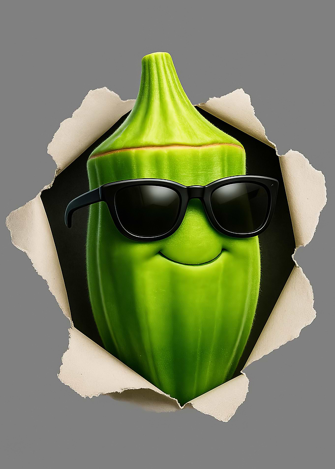 Cool Okra with Sunglasses