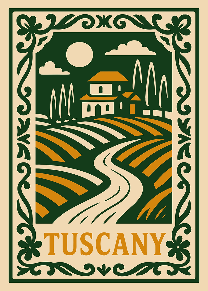 Tuscany Landscape Illustration