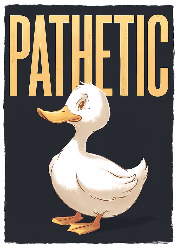 Pathetic Duck Cartoon Illustration