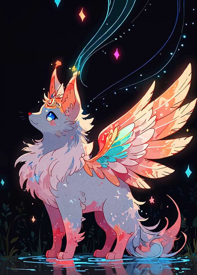 Winged Wolf Digital Art