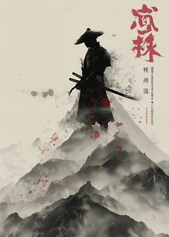Samurai Warrior on Mountain Peak