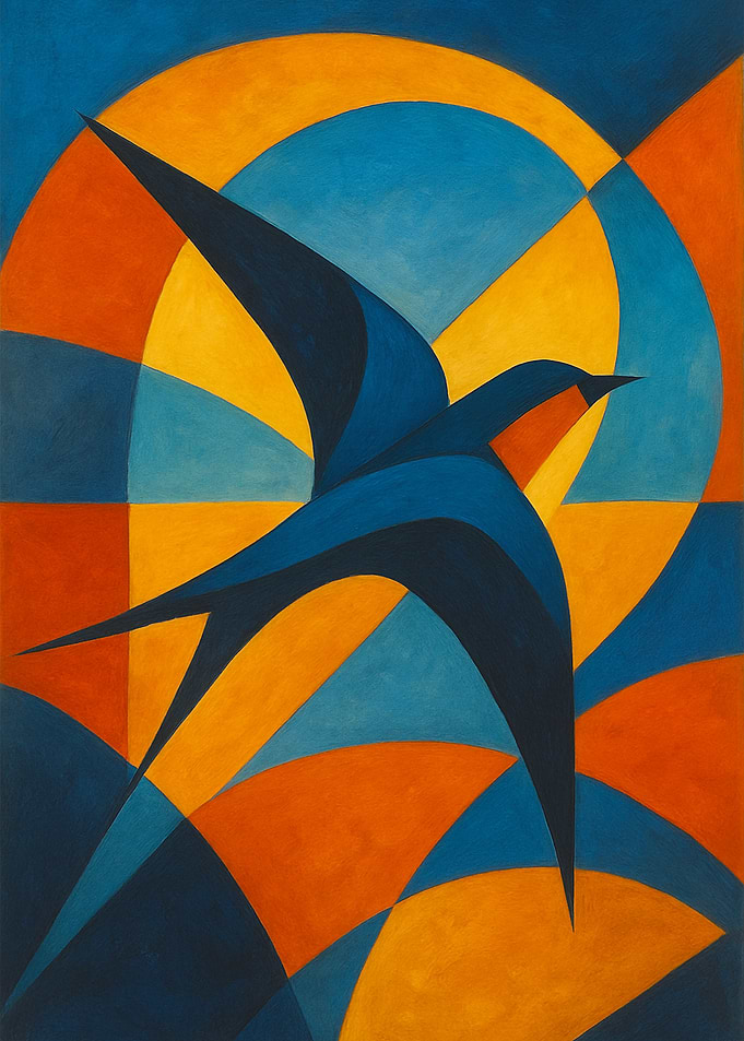 Geometric swallow Art