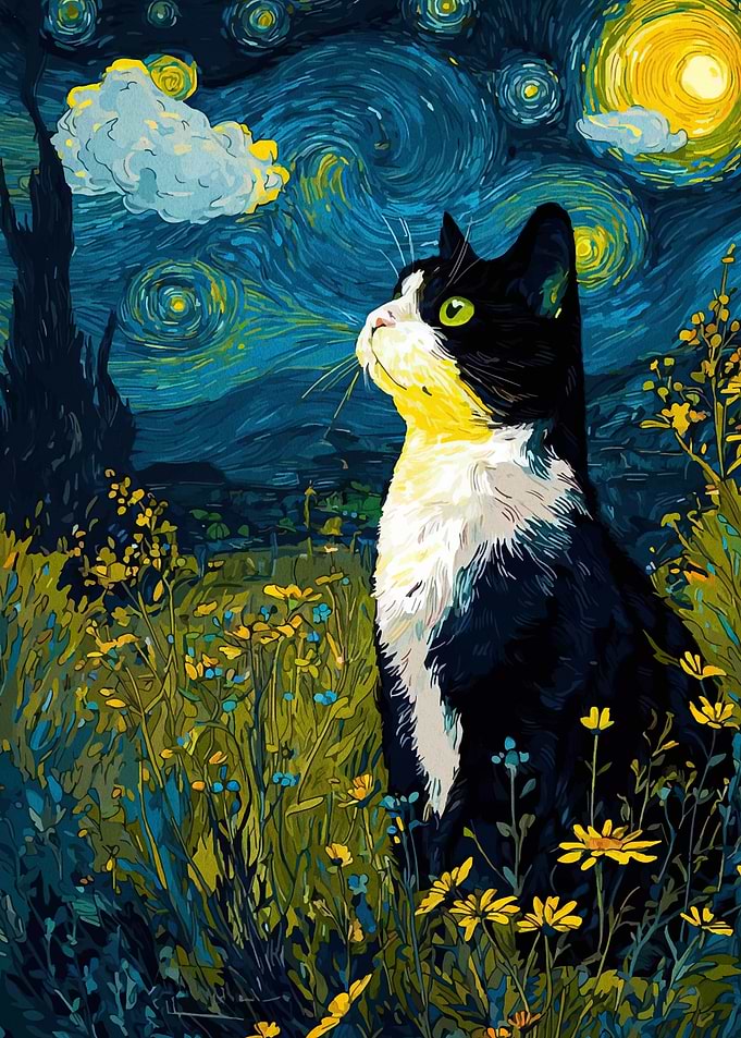 Starry Night Cat