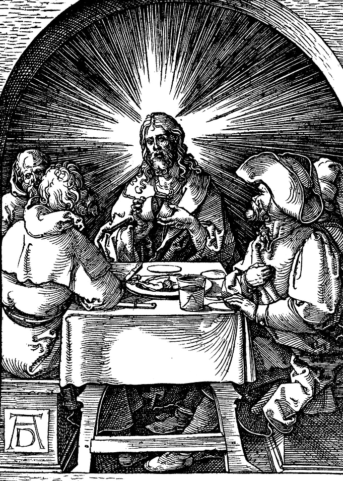 Christ in Emmaus Albrecht Durer Engraving