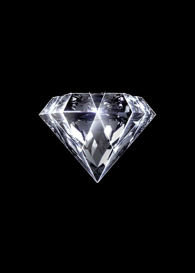 Diamond on Black Background