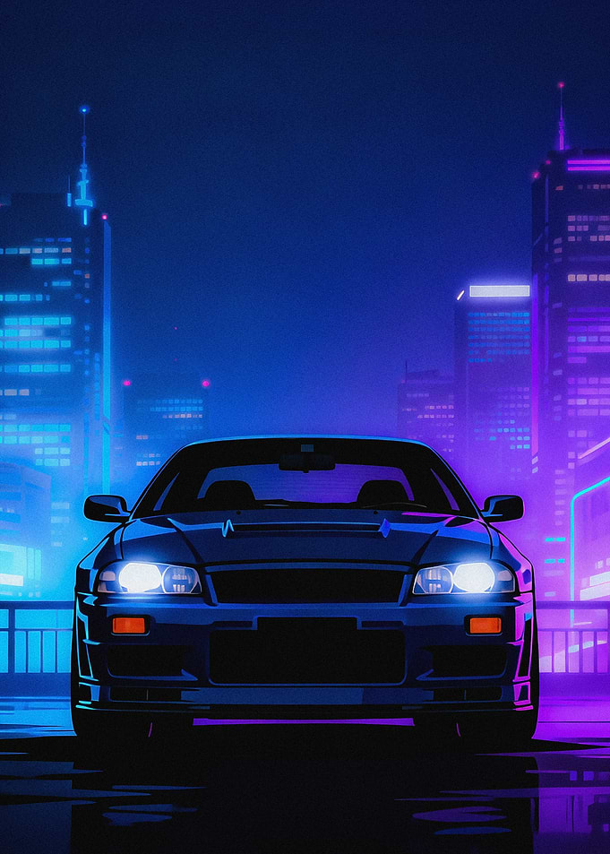 JDM Legend Nissan Skyline GT-R R34 - Midnight Cyberpunk