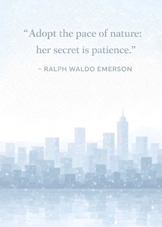 Nature's Pace: Emerson Quote Cityscape