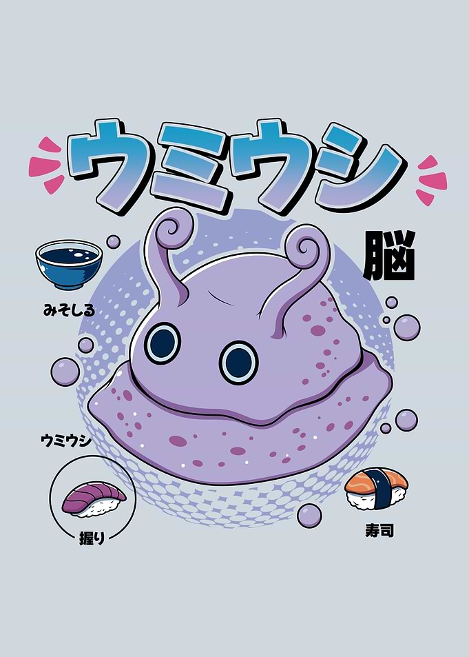 Kawaii Sea Slug Sushi Art