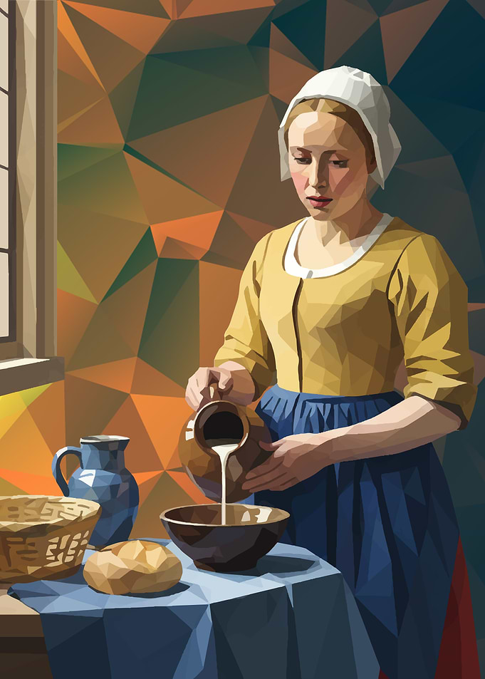 The Milkmaid Low Poly Art