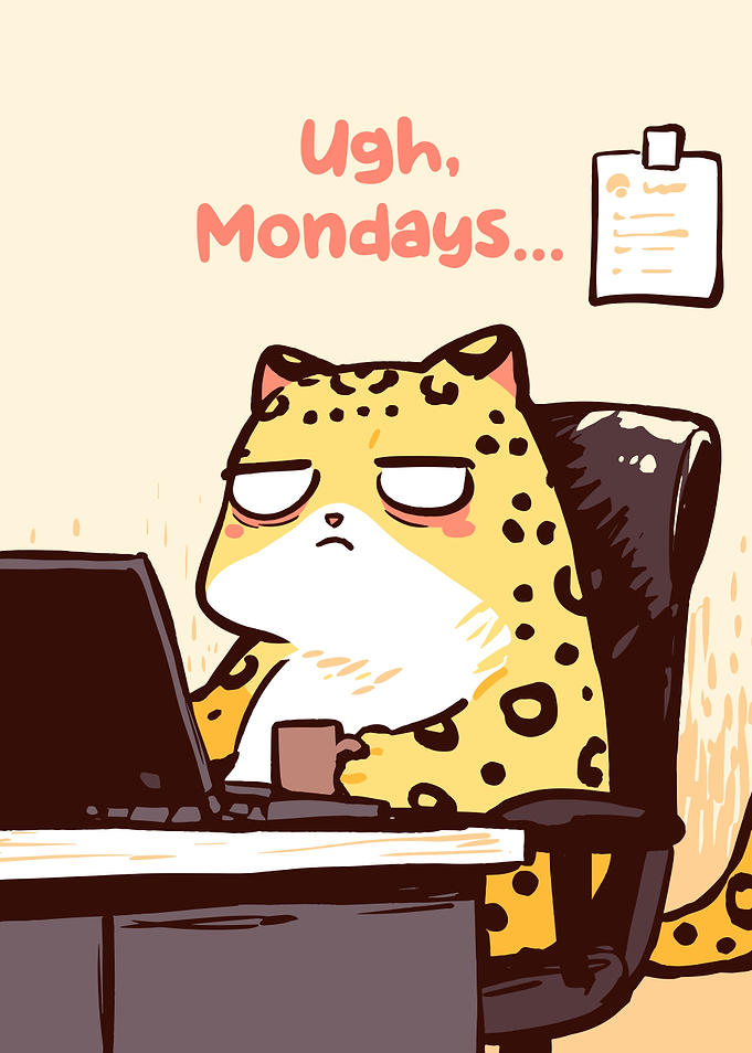 Ugh, Mondays... Leopard at work