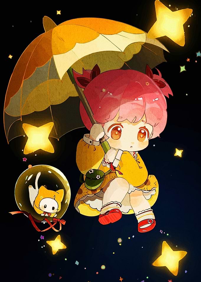 Cute Girl Star Umbrella