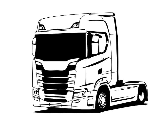 Black and White Truck Illustration