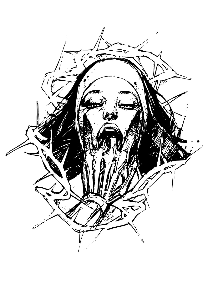 Distorted Nun Portrait