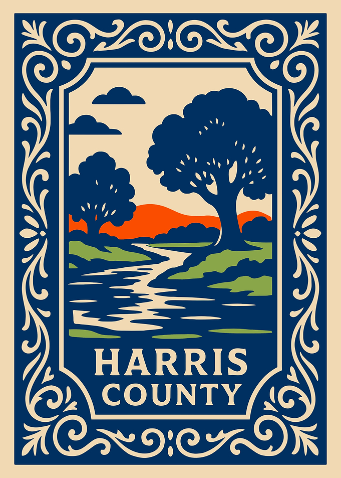 Harris County Landscape Illustration
