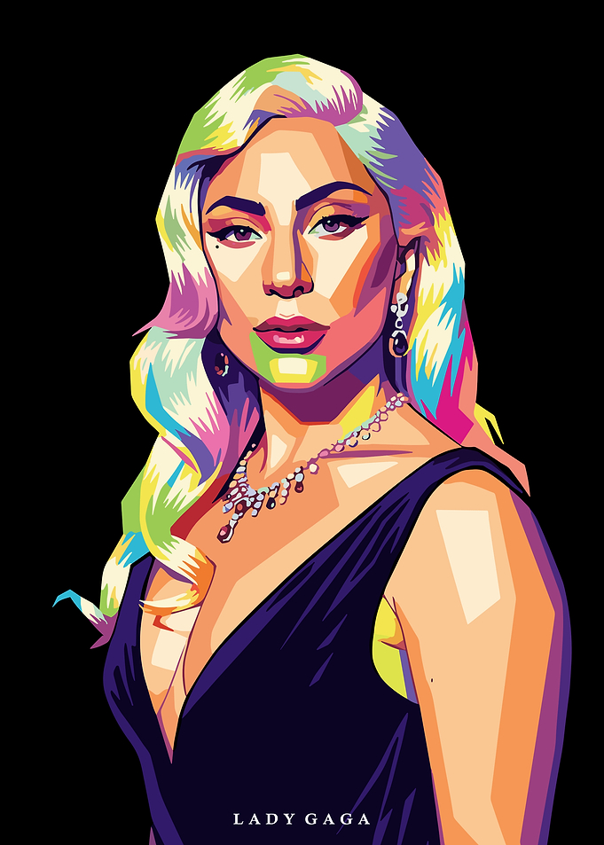 Lady Gaga Colorful Portrait