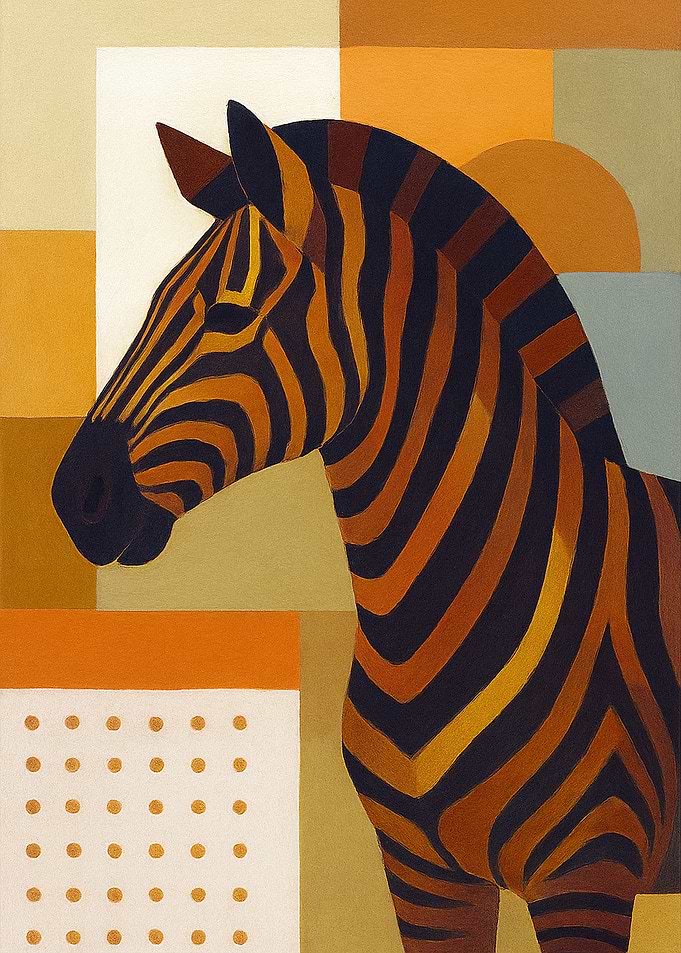 Abstract Zebra painting