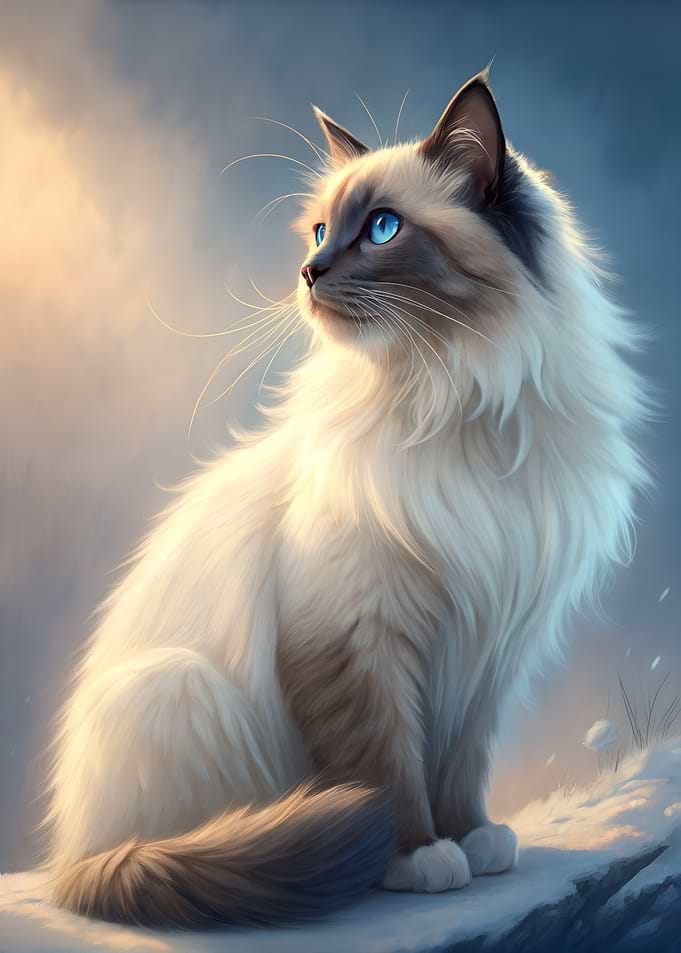 Elegant Ragdoll Cat Portrait