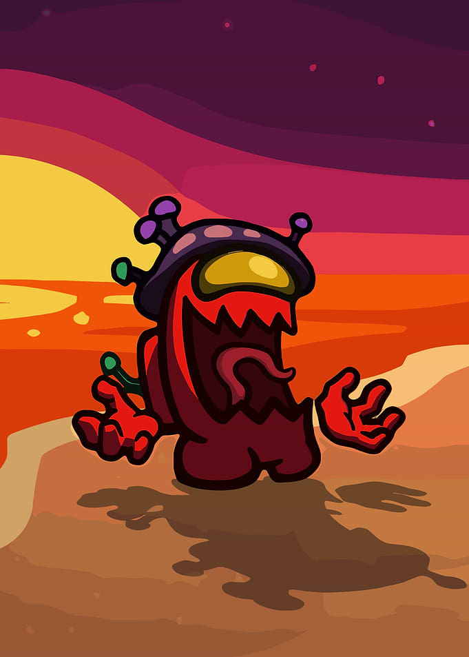 Among Us Imposter Alien Character