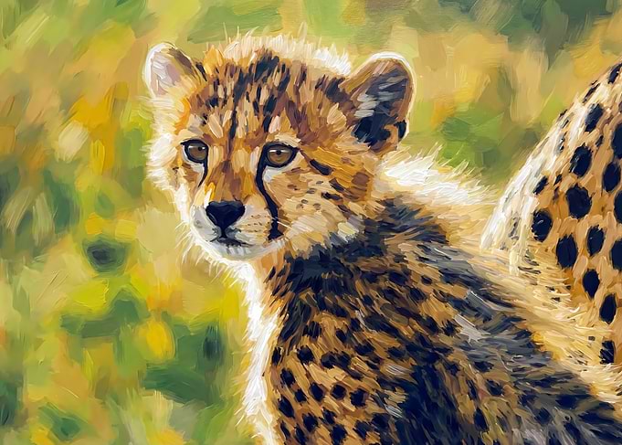 Cheetah Cub Portrait Painting