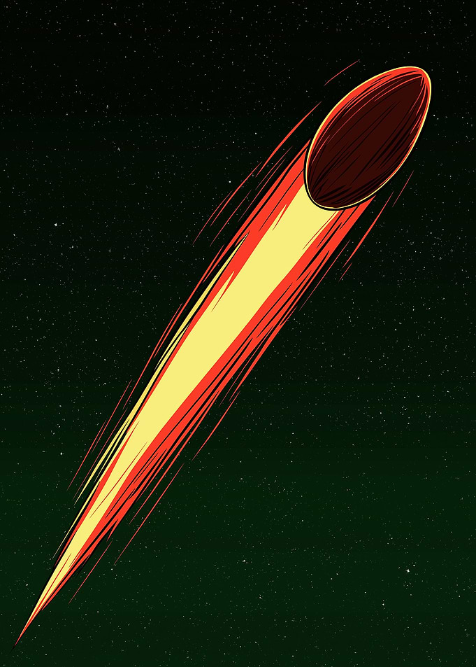 Football Comet in Space