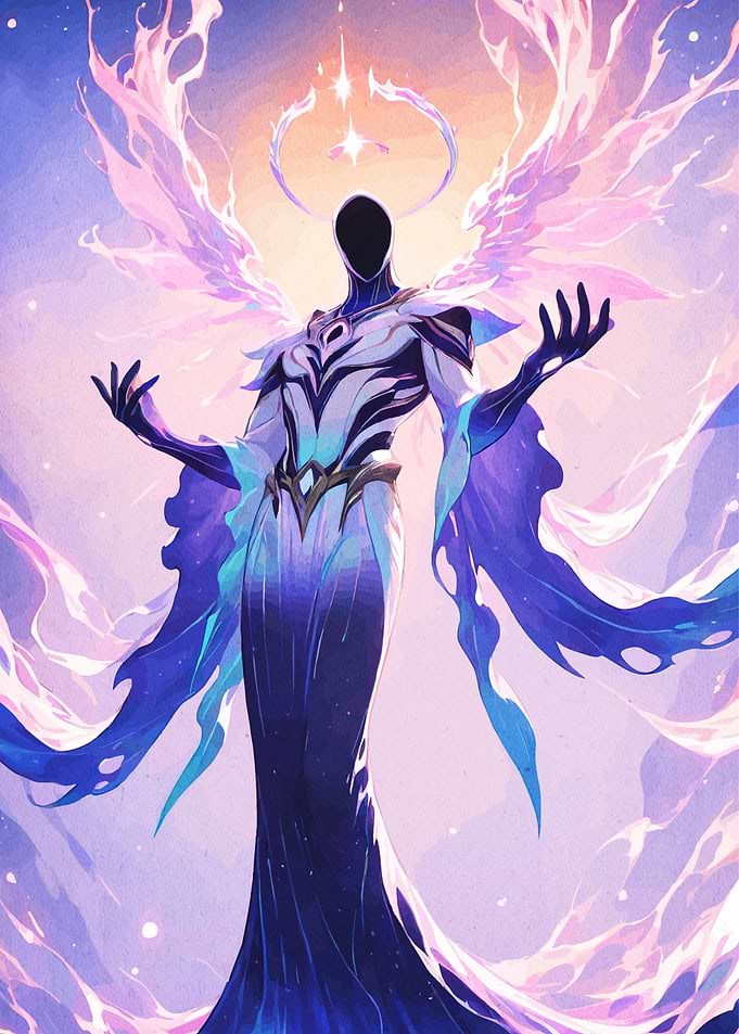 Abstract Angelic Figure with Wings