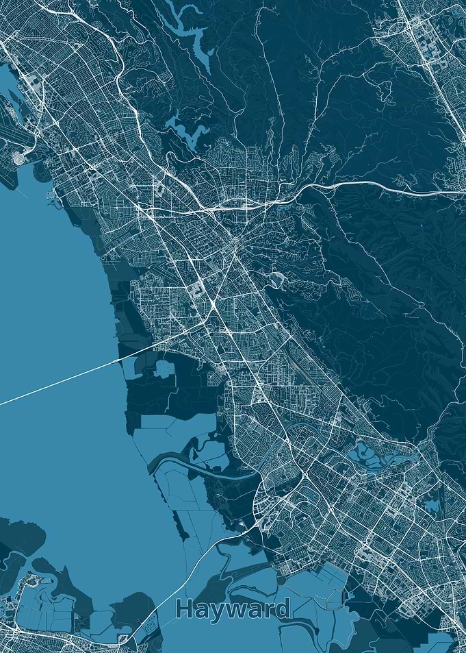 Hayward, California City Map