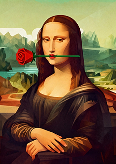 Mona Lisa with Rose