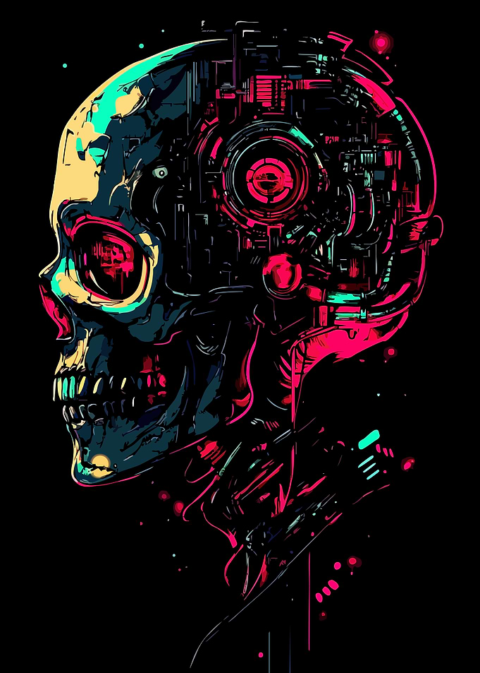 Cybernetic Skull Profile