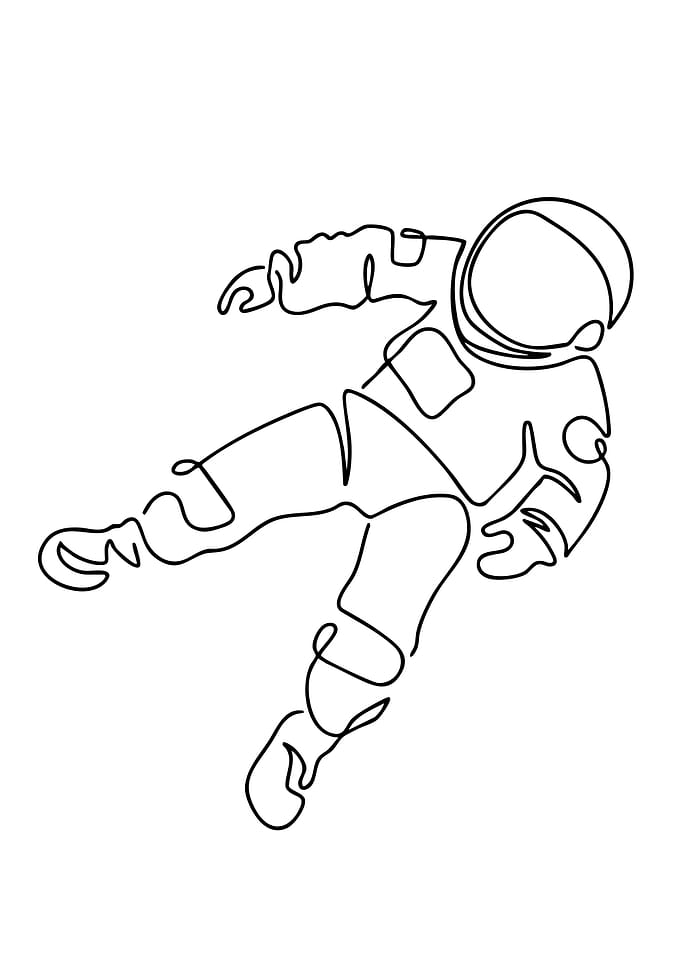 Astronaut One-Line Art