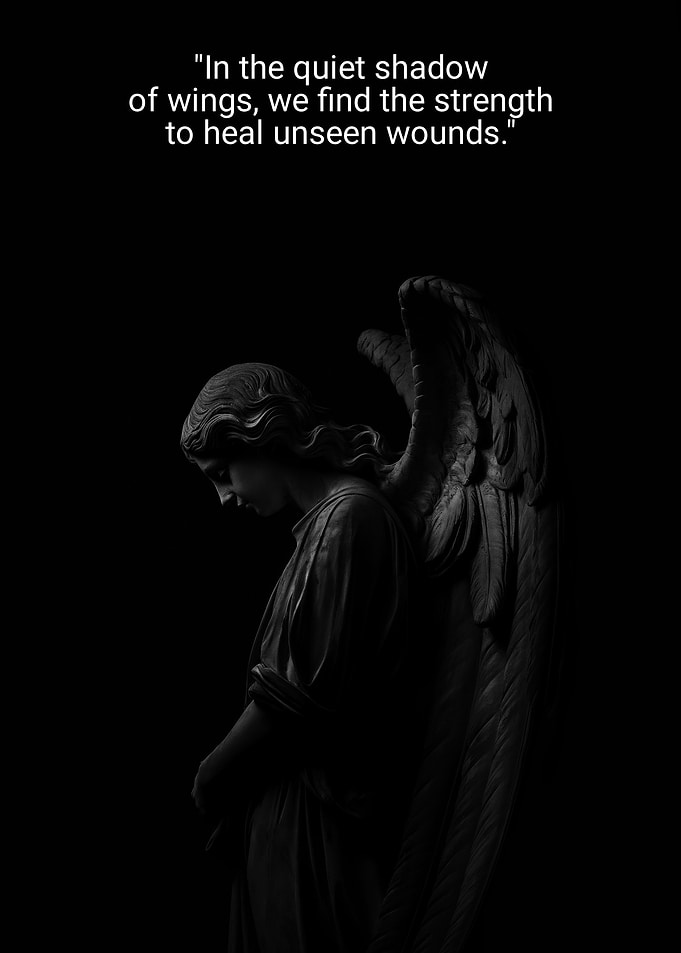 Angel Statue with Healing Quote