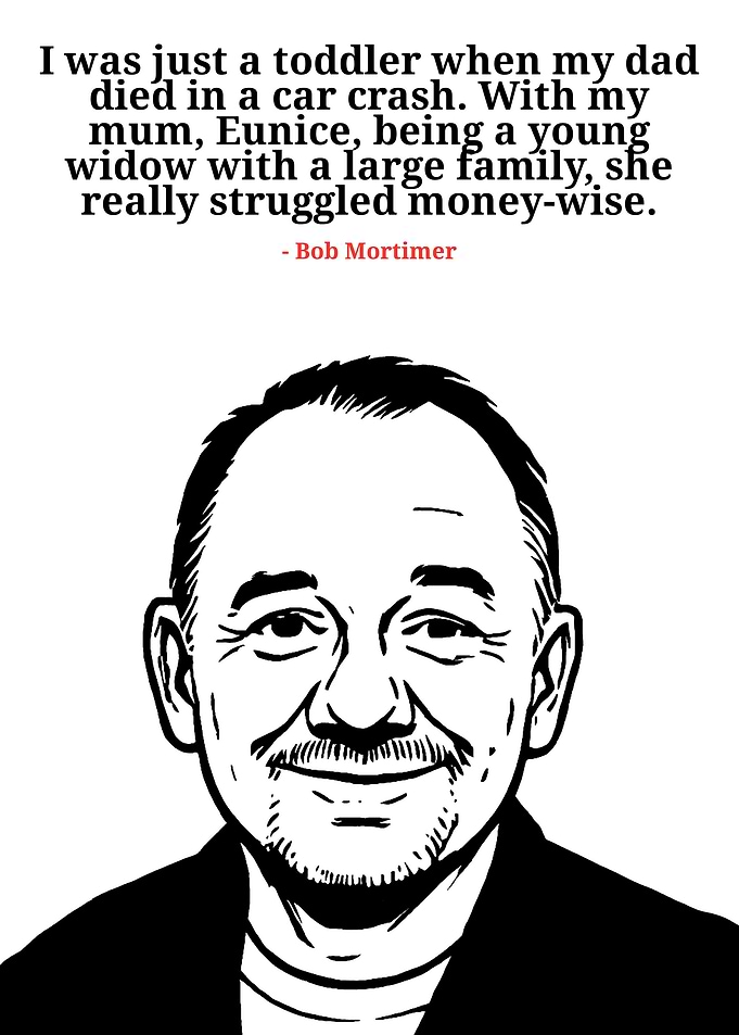 Bob Mortimer Portrait with Quote