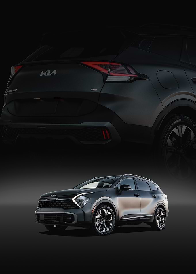 Kia Sportage SUV on Black Background