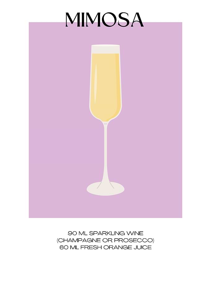 Mimosa Cocktail Recipe Illustration