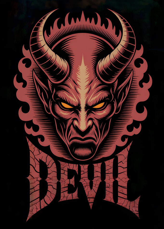 Devil Face Illustration