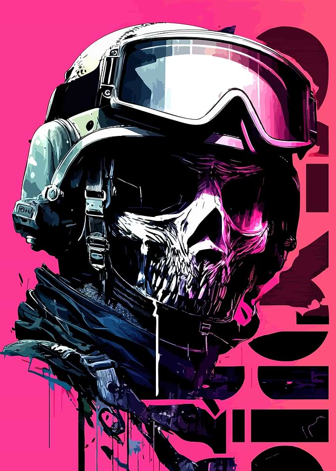 Skull Soldier with Helmet and Goggles