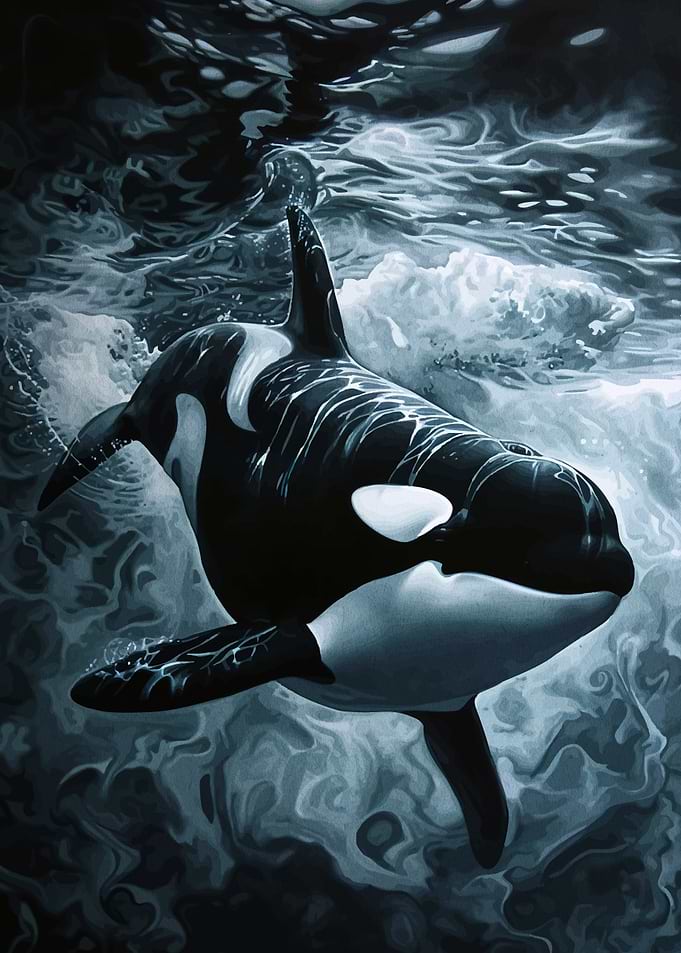 Orca in the Ocean Painting