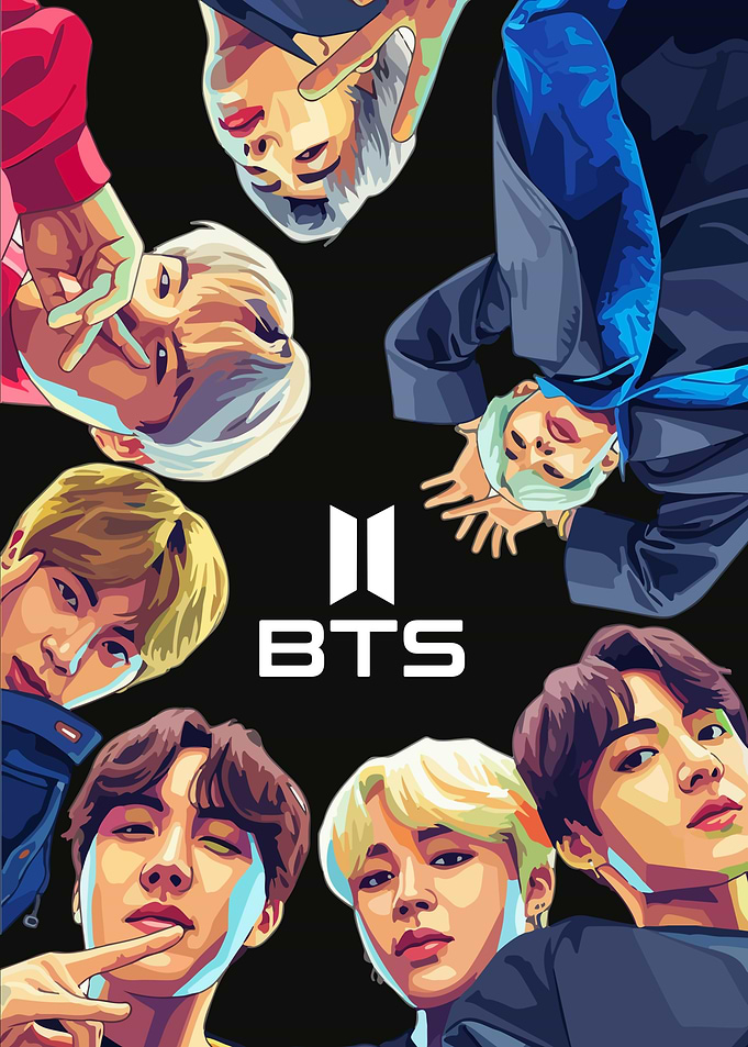 BTS Group Portrait Digital Art
