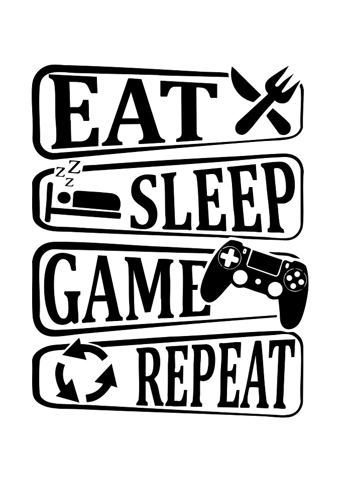Eat Sleep Game Repeat Graphic