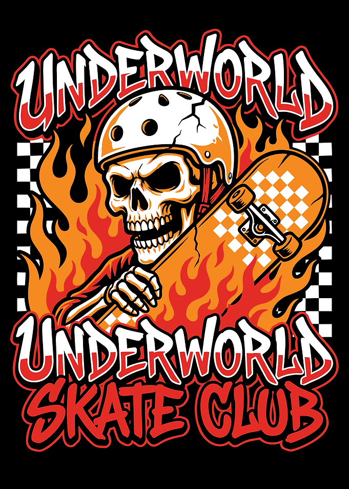 Underworld Skate Club Skull Design