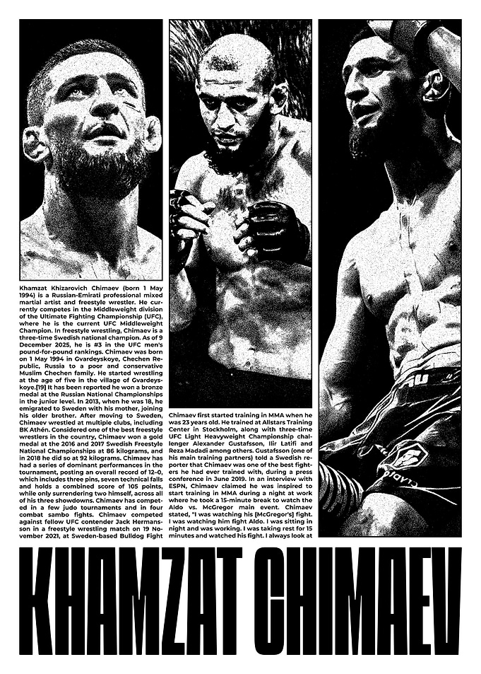 Khamzat Chimaev MMA Fighter Portrait