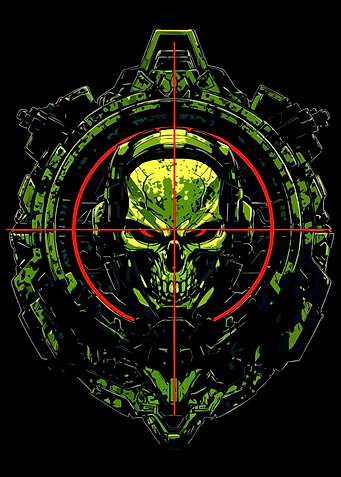 Cyberpunk Skull with Target Sight