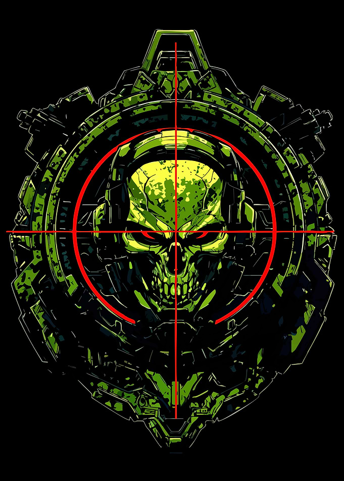 Cyberpunk Skull with Target Sight