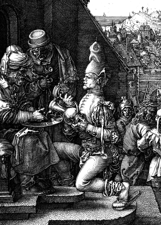 Pilate Washing His Hands Albrecht Durer Engraving