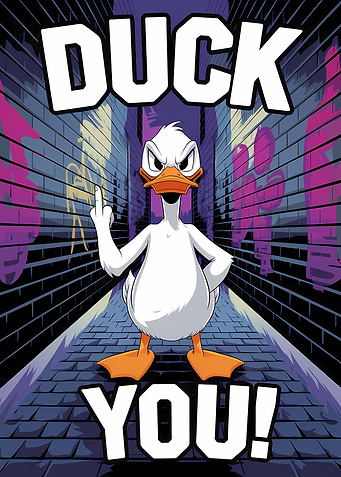 Duck You Cartoon Illustration