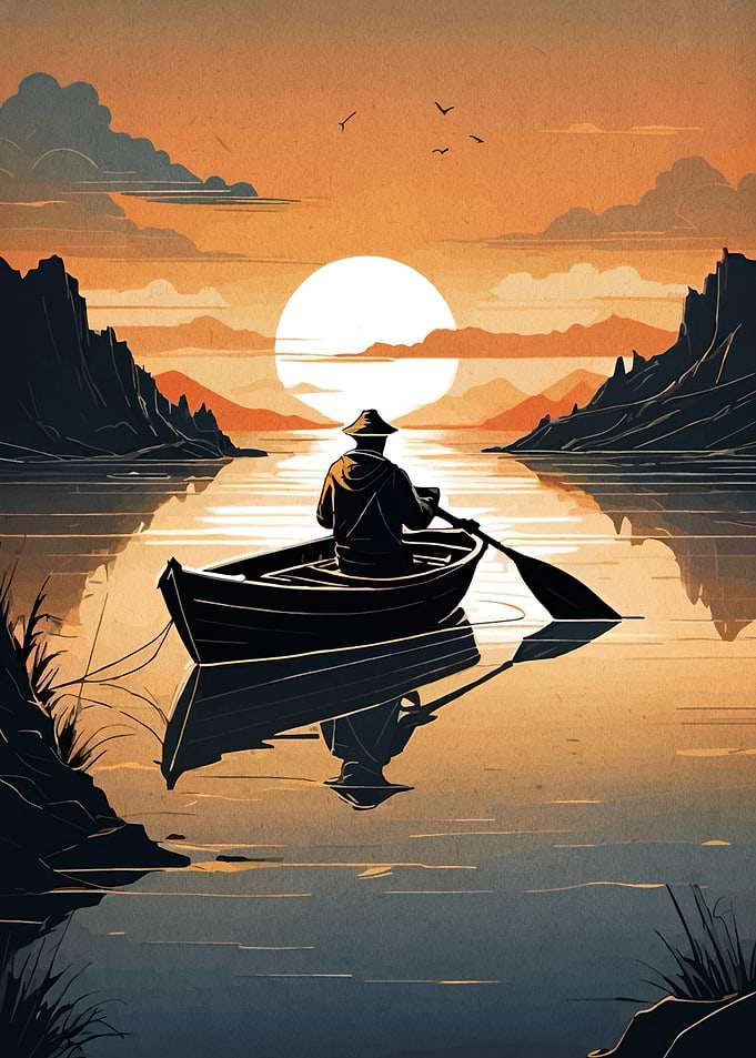Rowboat at Sunset
