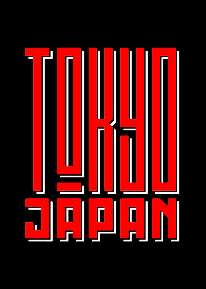 Tokyo Japan Red and White Text