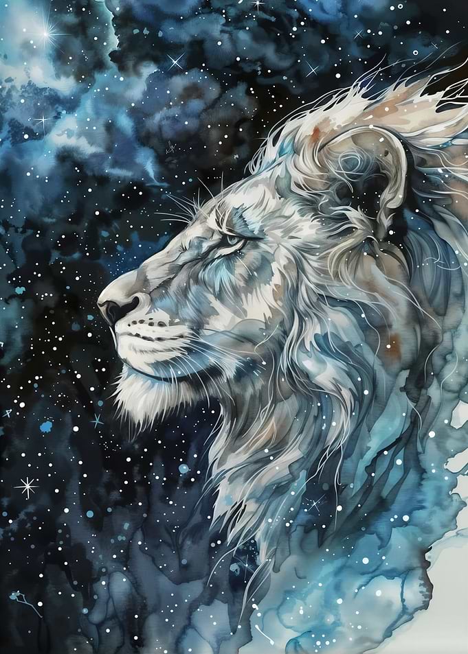 Celestial Lion Watercolor